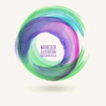 Watercolor circle texture. Vector circle elements Stock Illustration