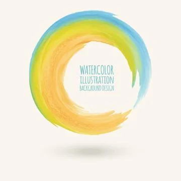 Watercolor circle texture. Vector circle elements Stock Illustration