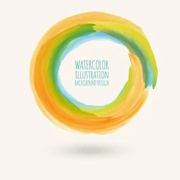 Watercolor circle texture. Vector circle elements Illustrazione stock