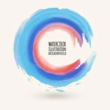 Watercolor circle texture. Vector circle elements Illustrazione stock