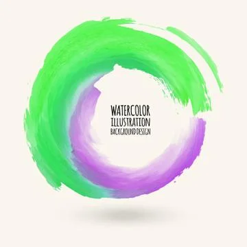 Watercolor circle texture. Vector circle elements 스톡 일러스트