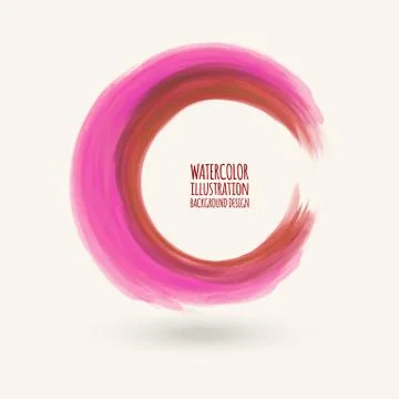 Watercolor circle texture. Vector circle elements Illustrazione stock