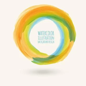Watercolor circle texture. Vector circle elements Stockillustratie