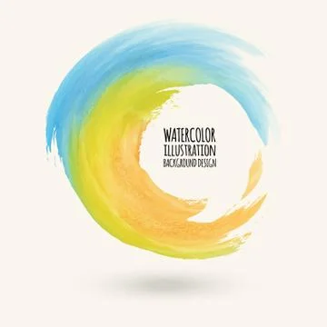 Watercolor circle texture. Vector circle elements Illustrazione stock