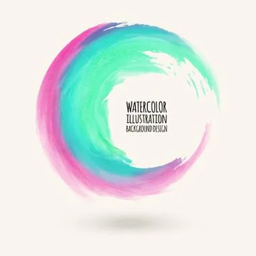 Watercolor circle texture. Vector circle elements イラスト素材