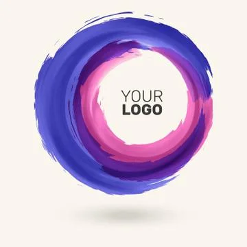 Watercolor circle texture. Vector circle elements Illustrazione stock