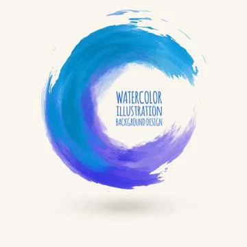 Watercolor circle texture. Vector circle elements 库存插图