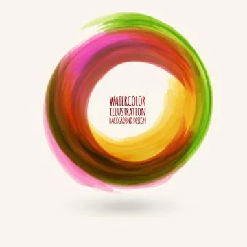 Watercolor circle texture. Vector circle elements Stock Illustration