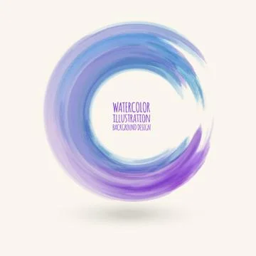 Watercolor circle texture. Vector circle elements Illustrazione stock