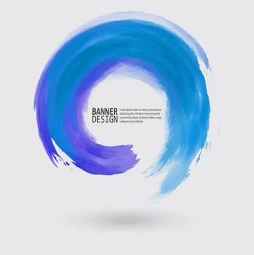 Watercolor circle texture. Vector circle elements Illustrazione stock