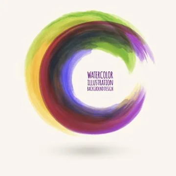 Watercolor circle texture. Vector circle elements Stock Illustration