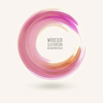 Watercolor circle texture. Vector circle elements Illustrazione stock