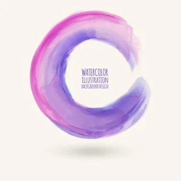 Watercolor circle texture. Vector circle elements Illustrazione stock