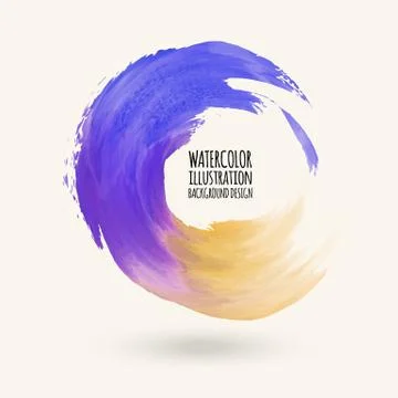 Watercolor circle texture. Vector circle elements Stock Illustration