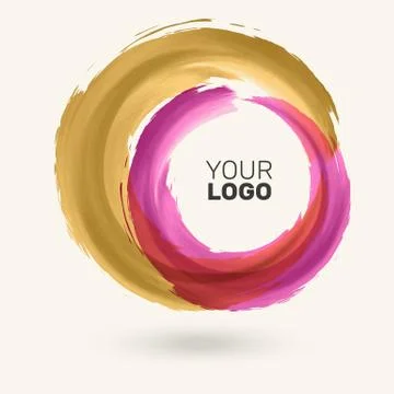 Watercolor circle texture. Vector circle elements Illustrazione stock