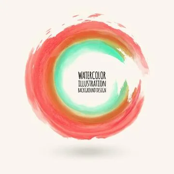 Watercolor circle texture. Vector circle elements. Abstract illustration. Illustrazione stock