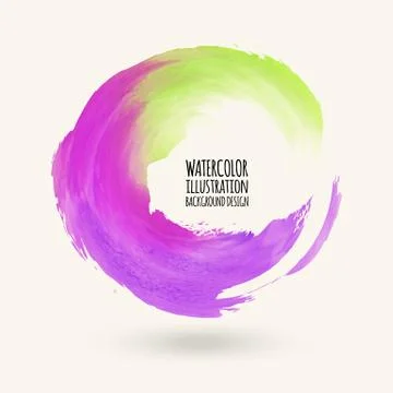 Watercolor circle texture. Vector circle elements. Abstract illustration. Stock Illustration