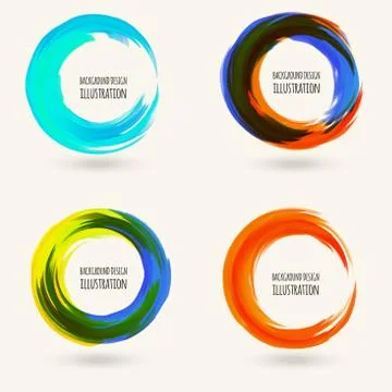 Watercolor circle texture. Vector circle elements Stock Illustration