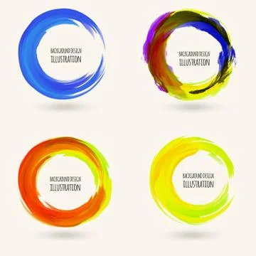 Watercolor circle texture. Vector circle elements Illustrazione stock