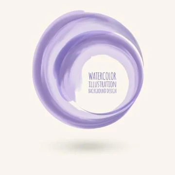 Watercolor circle texture. Vector elements design. Illustrazione stock