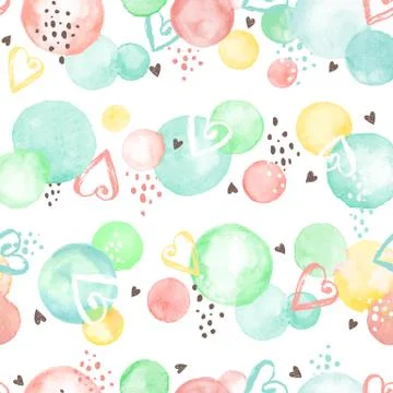 Watercolor circles pattern Stock Illustration