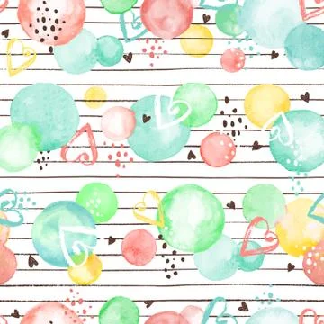 Watercolor circles pattern Stock Illustration