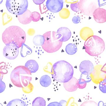Watercolor circles pattern Stock Illustration