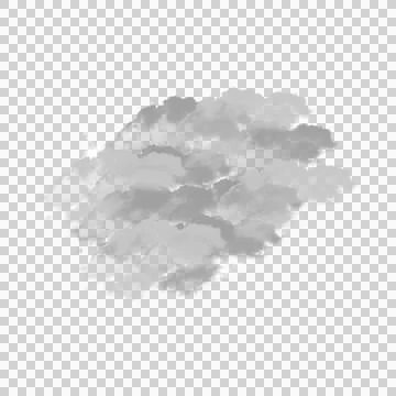 Watercolor cloud abstract shape as transparent cutout Stock Illustration