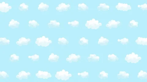 Watercolor clouds pattern on blue background Stock Footage 309257882
