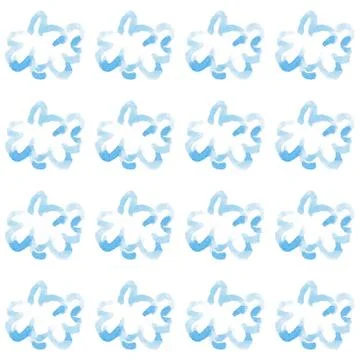 Watercolor clouds vector seamless pattern hand drawn Stockillustratie