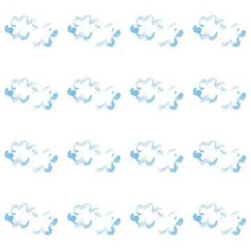 Watercolor clouds vector seamless pattern hand drawn イラスト素材