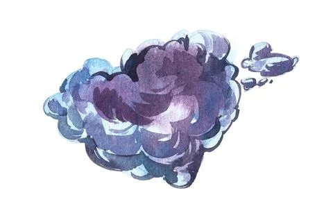 Watercolor clouds on the white background. Template for weather illustrations Stock Illustration