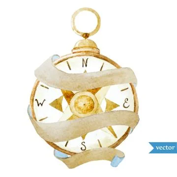 Watercolor compass Stock Illustration