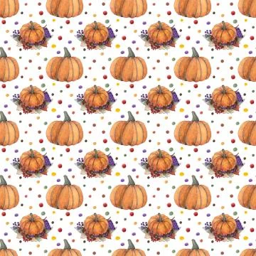 Watercolor composition pumpkin pattern and wallpaper for the autumn season Stock Illustration
