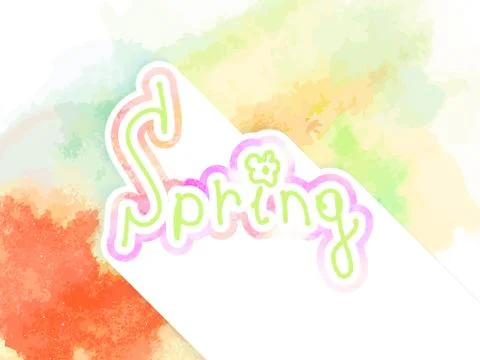 Watercolor composition spring design. + EPS10 Stock Illustration