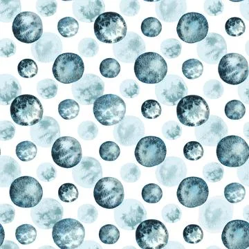 Watercolor confetti seamless pattern. Hand painted circles. Stock Illustration