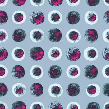 Watercolor confetti seamless pattern. Hand painted circles. Stock Illustration
