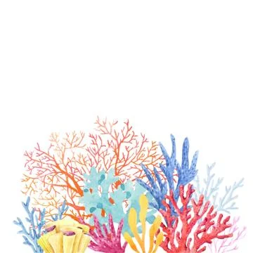 Watercolor coral composition Stock Illustration