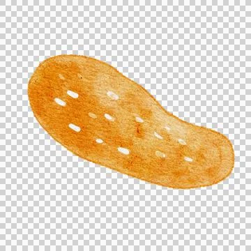 Watercolor cute bread Stock Illustration