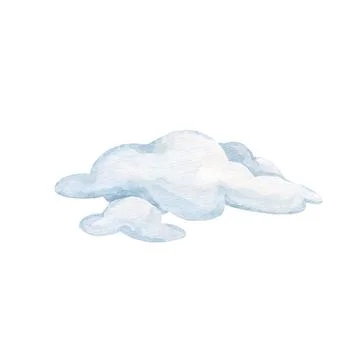 Watercolor delicate cloud on an isolated background. Childish cute illustrati Stock Illustration