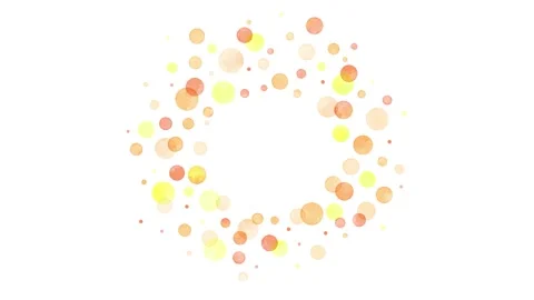 Watercolor dot frame: orange Stock Footage 309258047