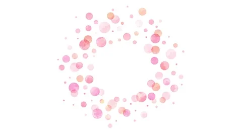 Watercolor dot frame: pink Stock Footage 309258050