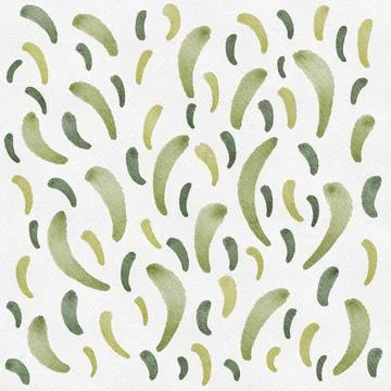 Watercolor Dried Thin Leaves Pattern Stock Illustration