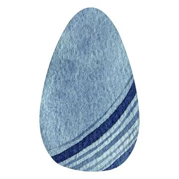 Watercolor easter blue egg with decor isolated element Stock Illustration