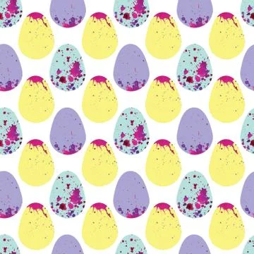 Watercolor Easter eggs seamless pattern Ilustración de archivo
