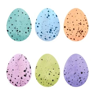 Watercolor Easter eggs set Stock Illustration