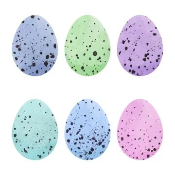 Watercolor Easter eggs set Stock Illustration