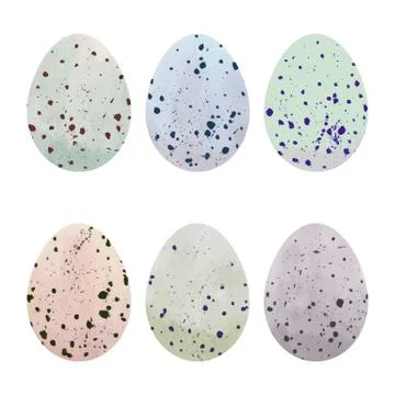 Watercolor Easter eggs set Stock Illustration