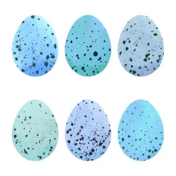 Watercolor Easter eggs set Stock Illustration