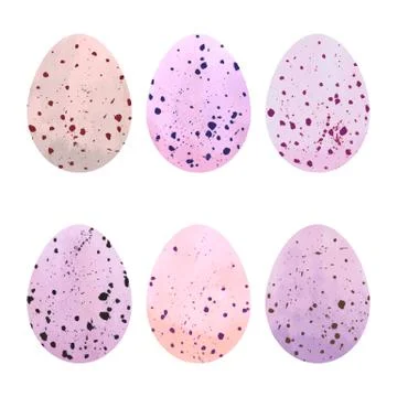 Watercolor Easter eggs set Stock Illustration